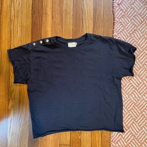 Gray T shirt with Gold Accents